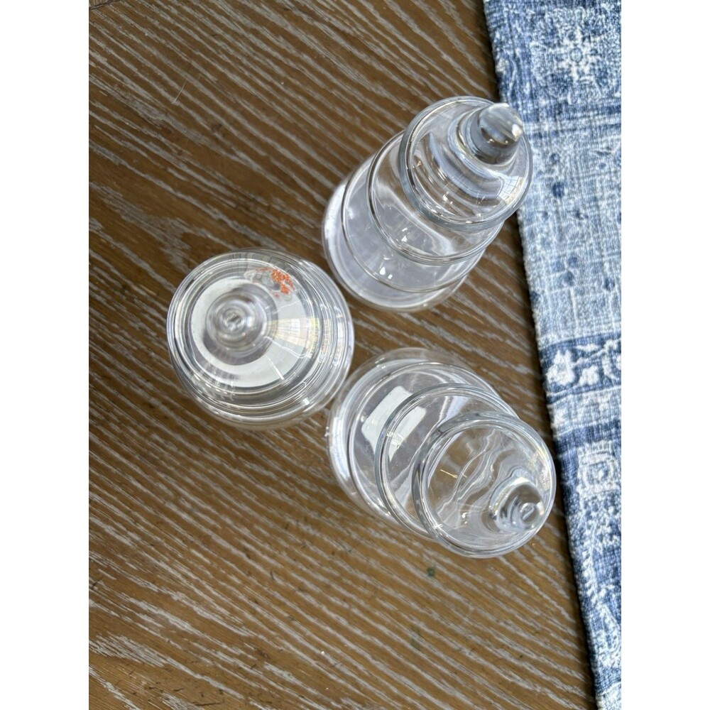 Rare Vintage Libbey Glass Crystal Creations Christmas Tree Jar Complete Set of 3 - Picture 2 of 6